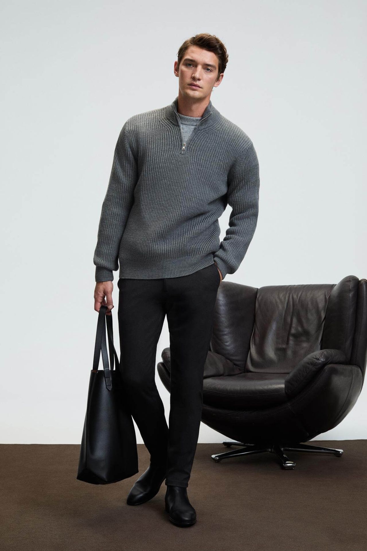 GRIMELANGE Zipper Collar Knit Jumper 3