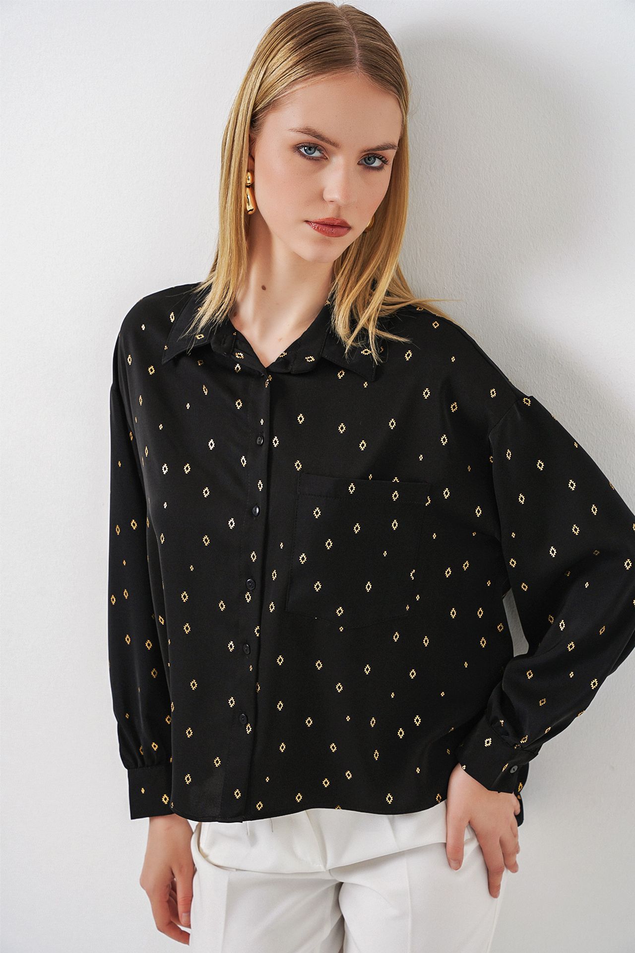 BDART Oversized Long Sleeve Printed Shirt with Pocket 4