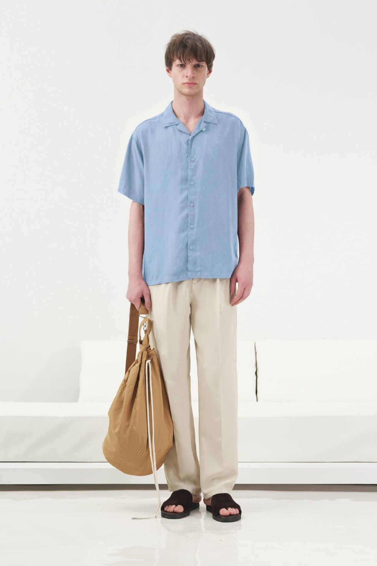 GIESTO Casual Short Sleeve Linen Blend Shirt 1