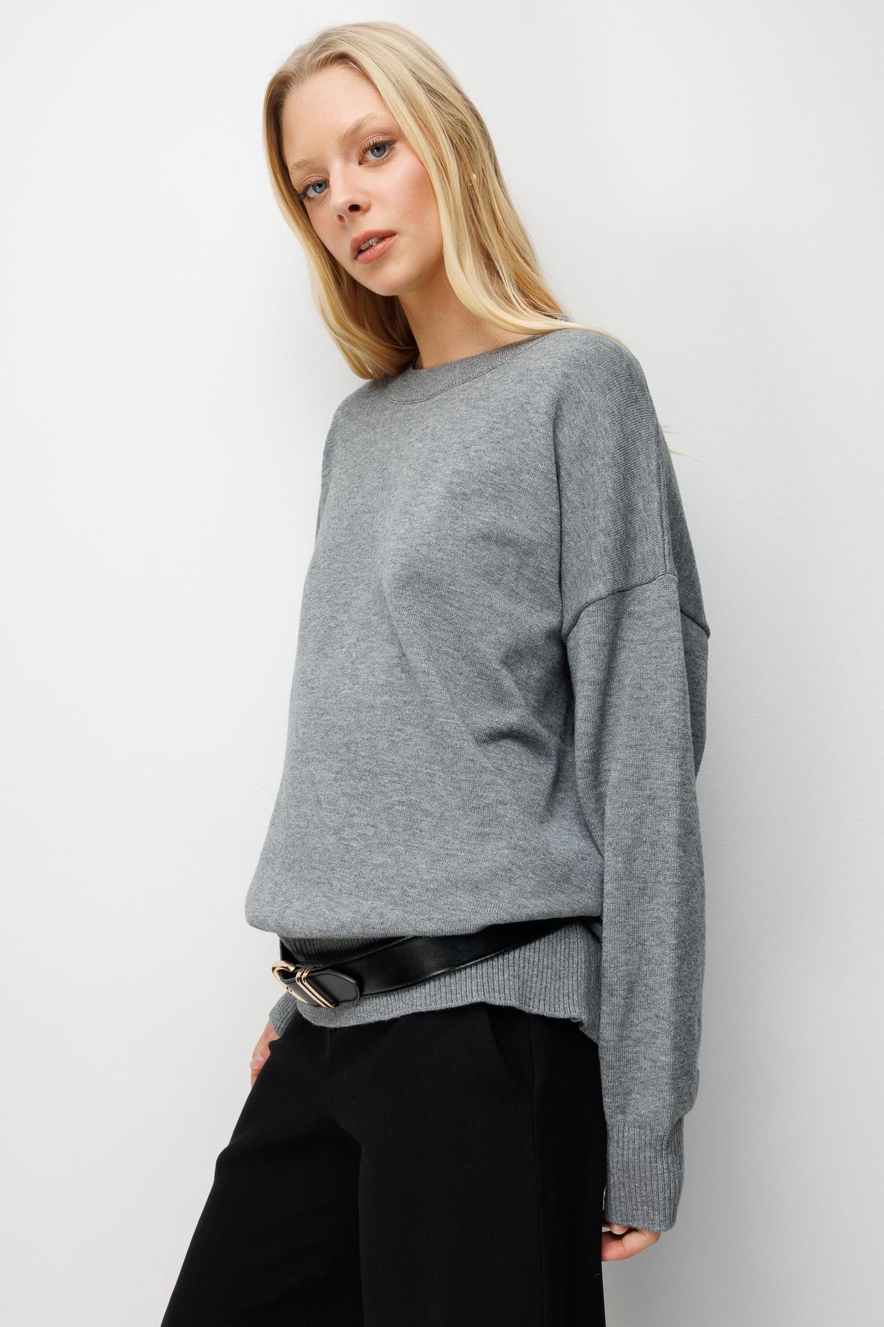 MIXRAY Oversize Fitilli Örgü Kazak 3