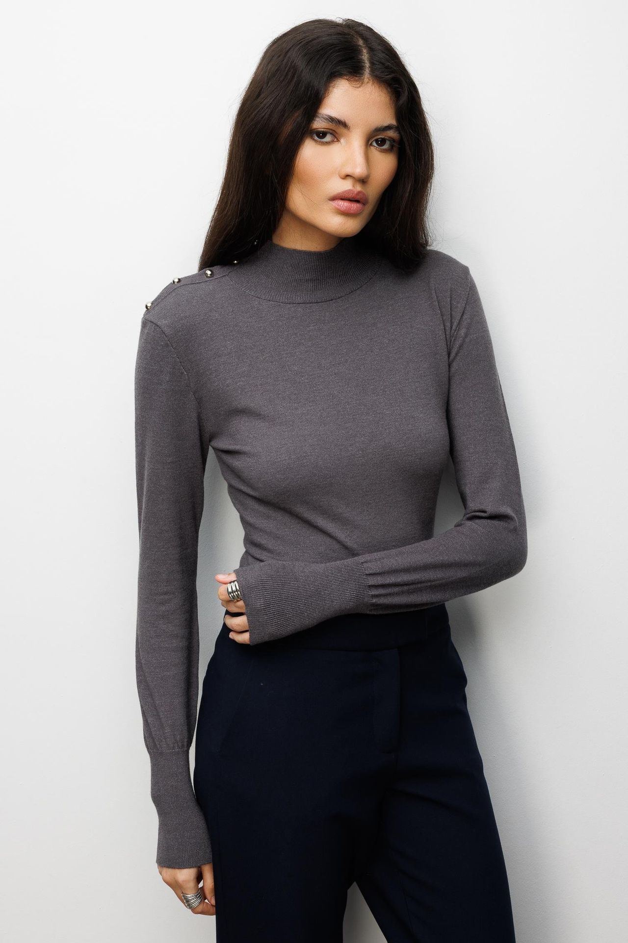 MIXRAY Turtleneck Knit Sweater 3