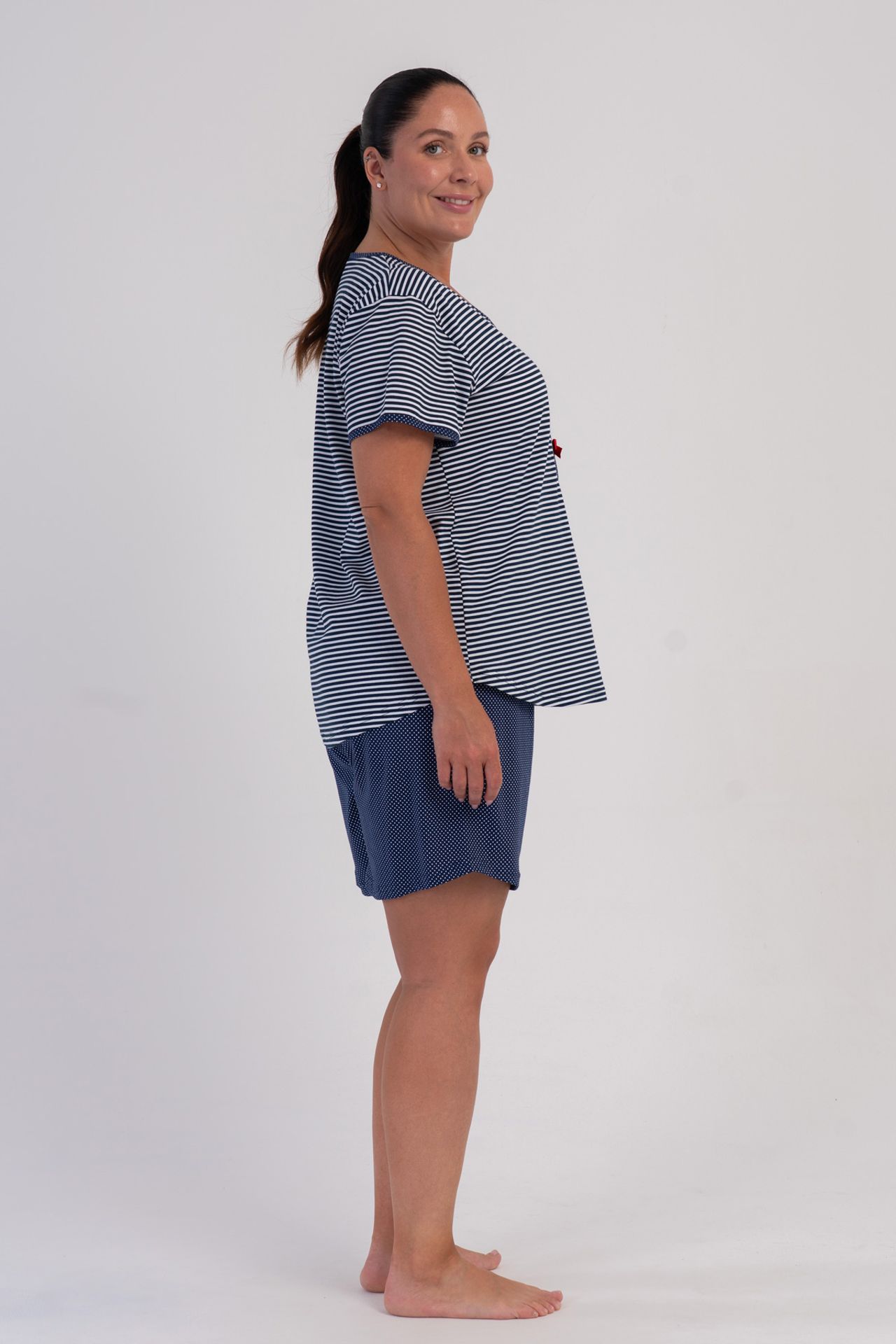 YAKE Çizgili 2 Parçalı Pijama Takımı 4