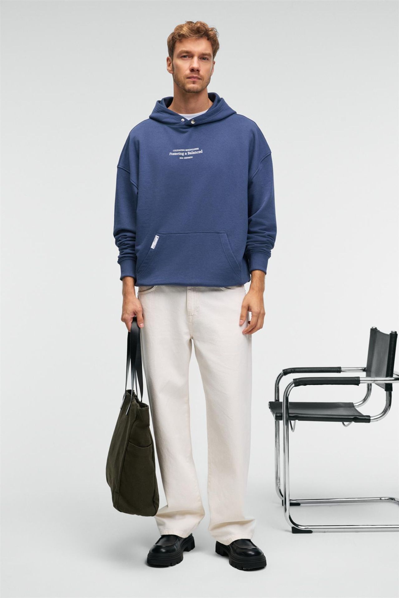 GRIMELANGE Baskılı Kapüşonlu Cepli Sweatshirt 2