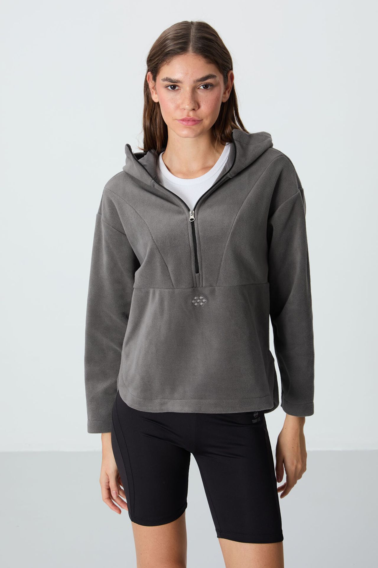 TOMMY Oversized Plush Half-zip Hooded Sweatshirt 1