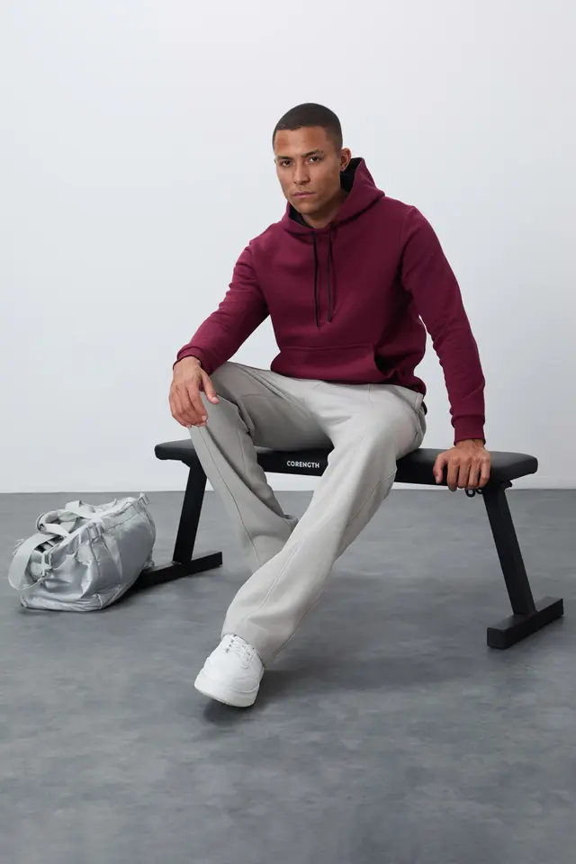 TOMMY Men's Solid Hooded Sweatshirt With Pocket