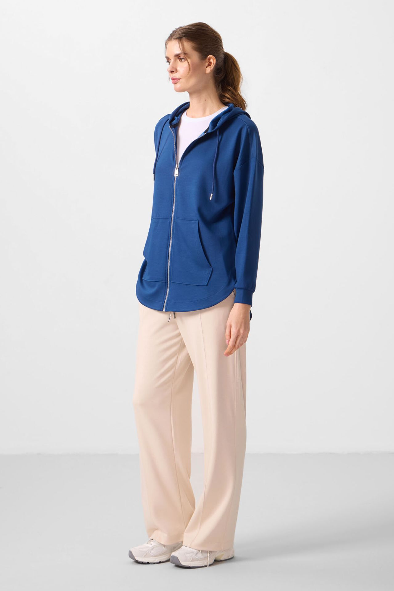 TOMMY Oversized Hooded Long Zip-front Tunic Hoodie 4