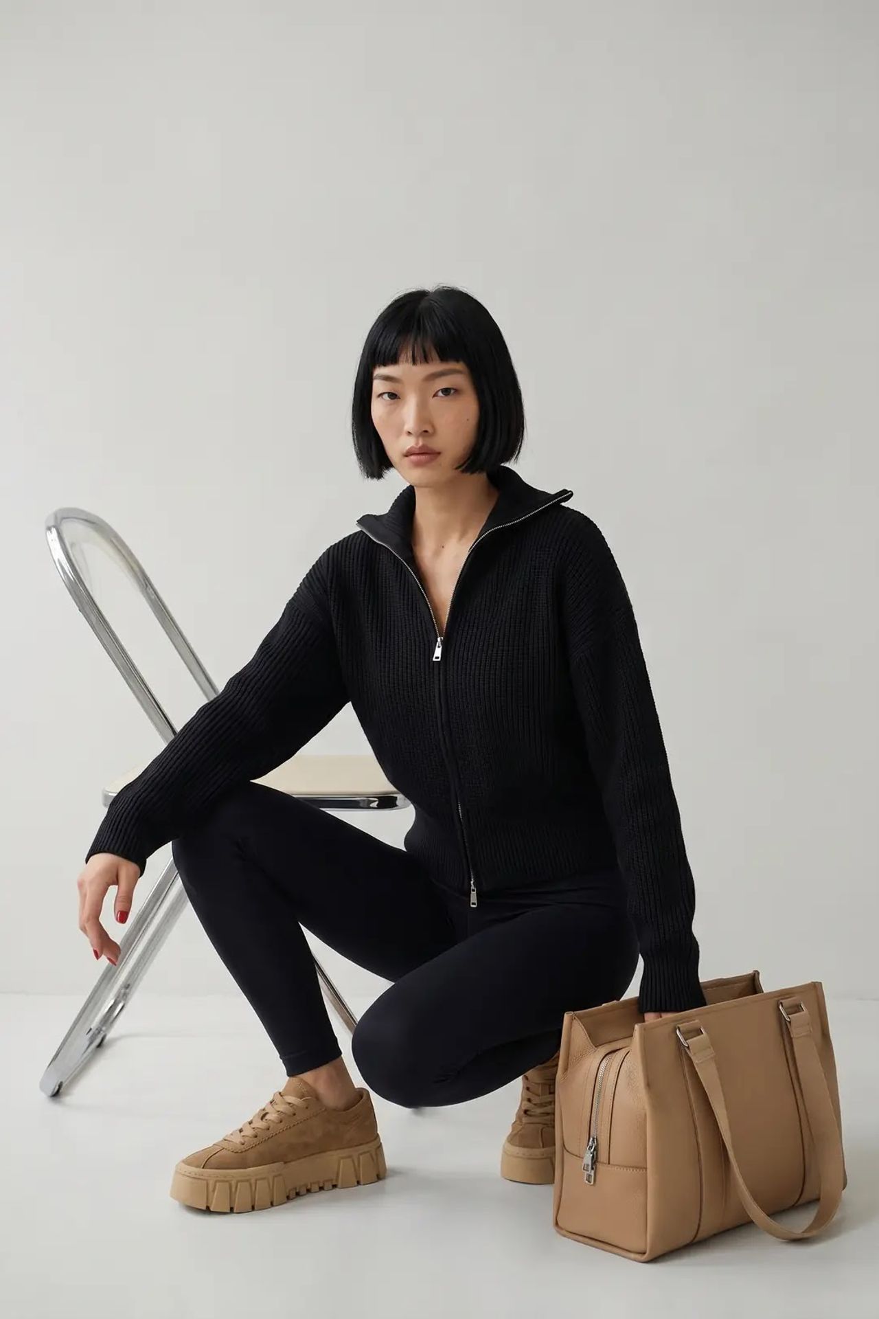 MY FASHION Açık Ön Basit Örgü Hırka 2