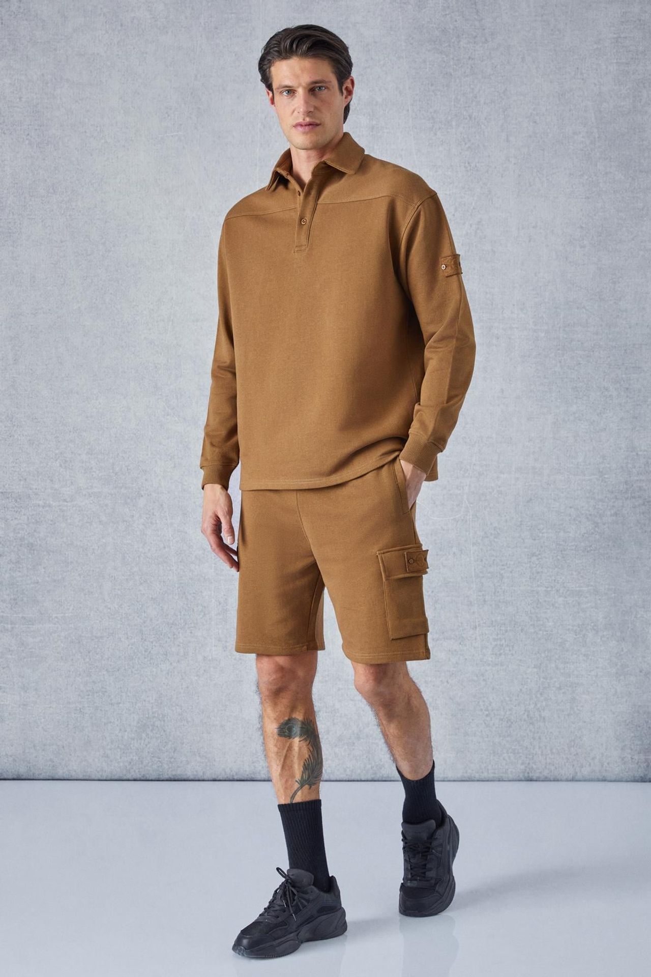 GRIMELANGE Polo Yaka Düğmeli Sweatshirt 4