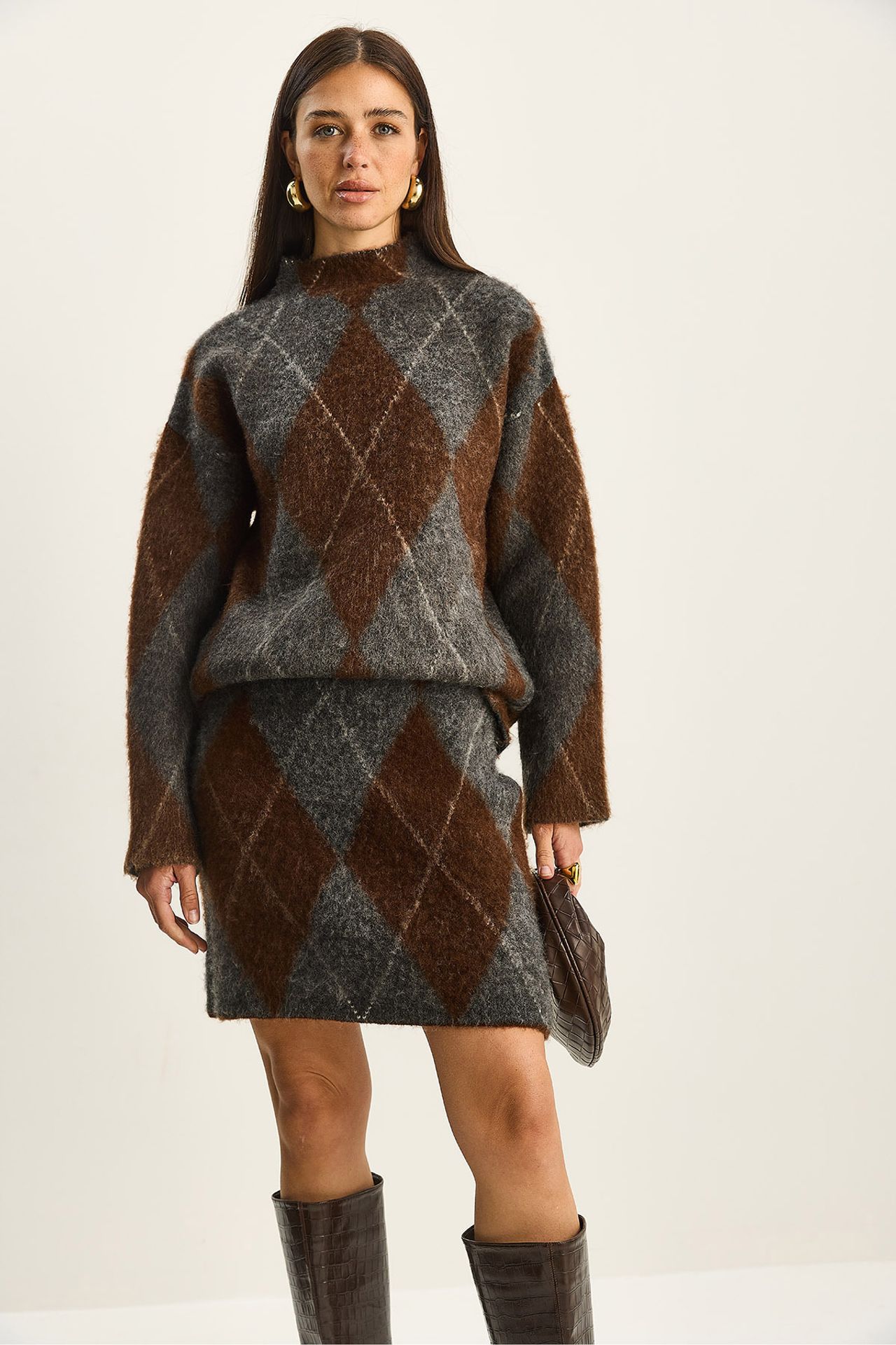 LUCCI Plaid Knitwear Two-Piece Set 4