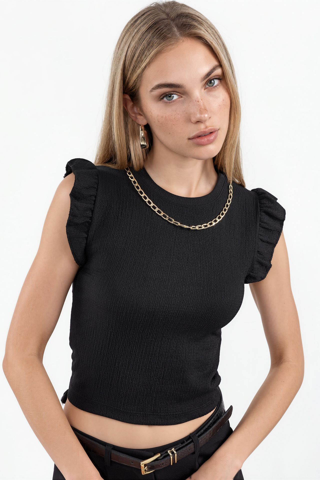BDART Ribbed Sleeveless Crew Neck Blouse 1
