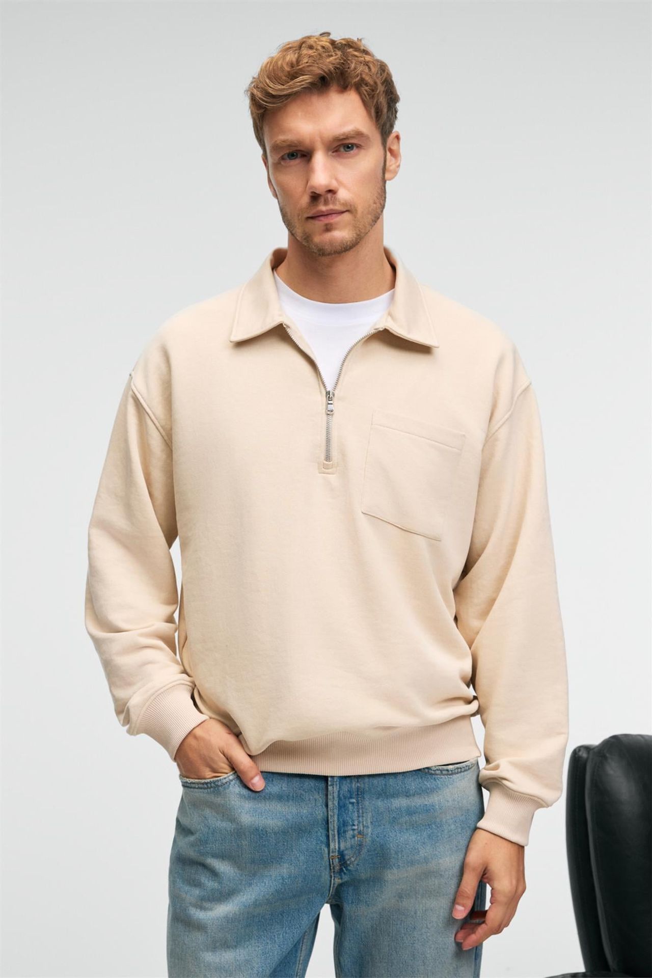 GRIMELANGE Yarım Fermuarlı Cepli Sweatshirt 2