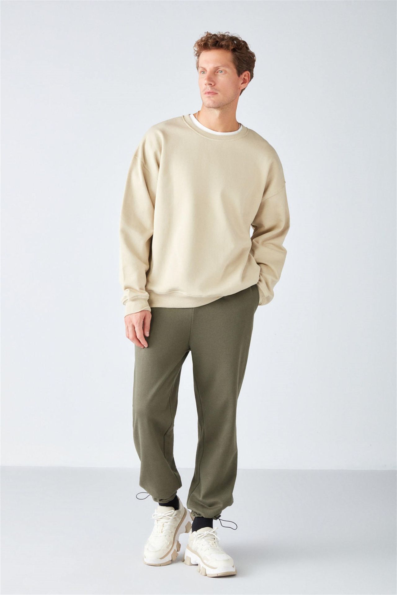 GRIMELANGE Bol Kesim Fitilli Bisiklet Yaka Sweatshirt 2