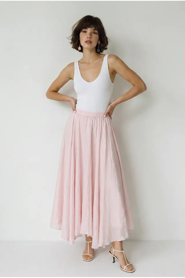 LUCCI High-Waist Maxi A-Line Skirt