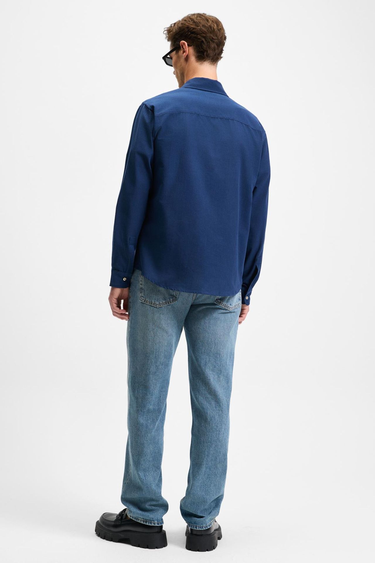 GRIMELANGE Straight Collar Button Front Shirt 6