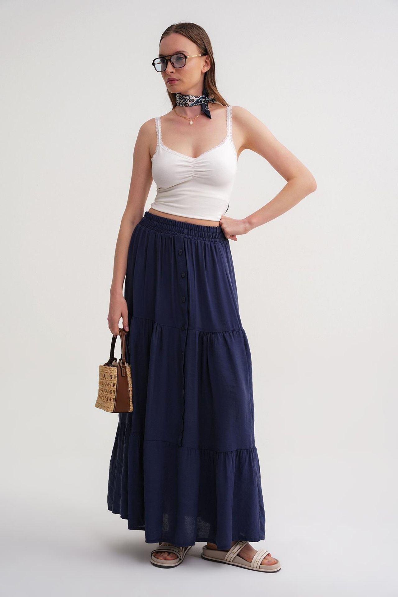 Mixray High Waist Maxi Skirt 4