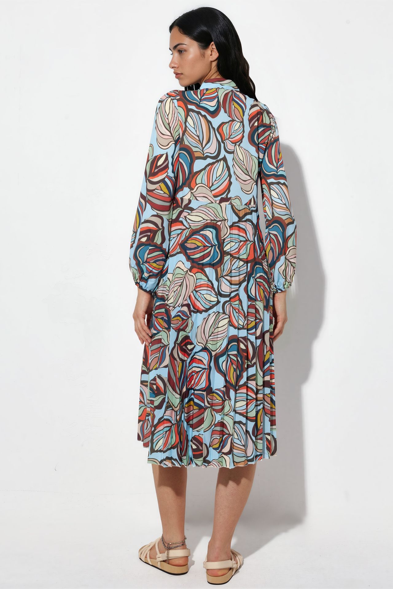 MSN Floral Chiffon Belted Midi Dress 5