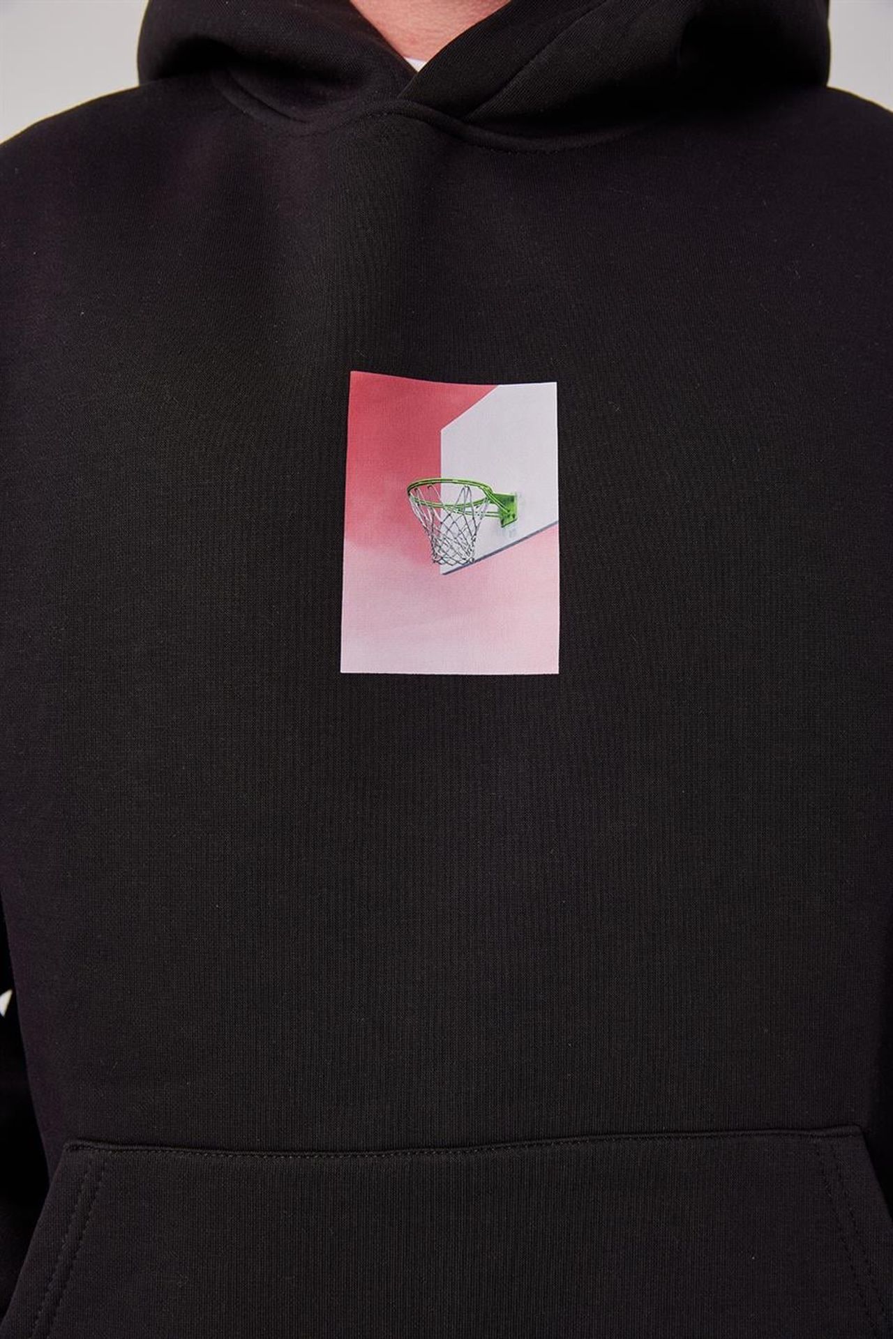 NOMARC Baskılı Kapüşonlu Bol Hoodie 2