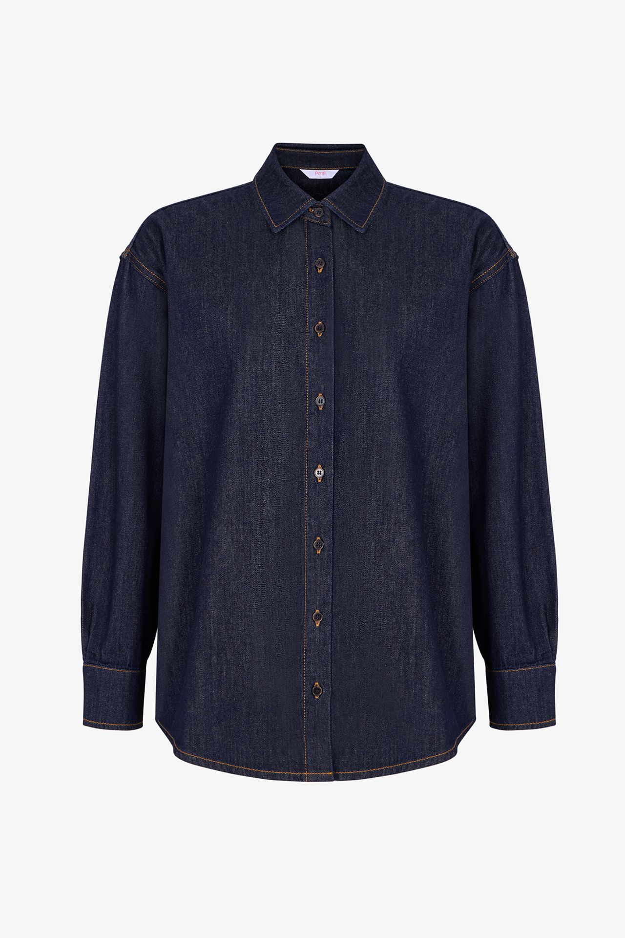 PENTI Denim Polo Collar Buttoned Long Sleeve Shirt 6