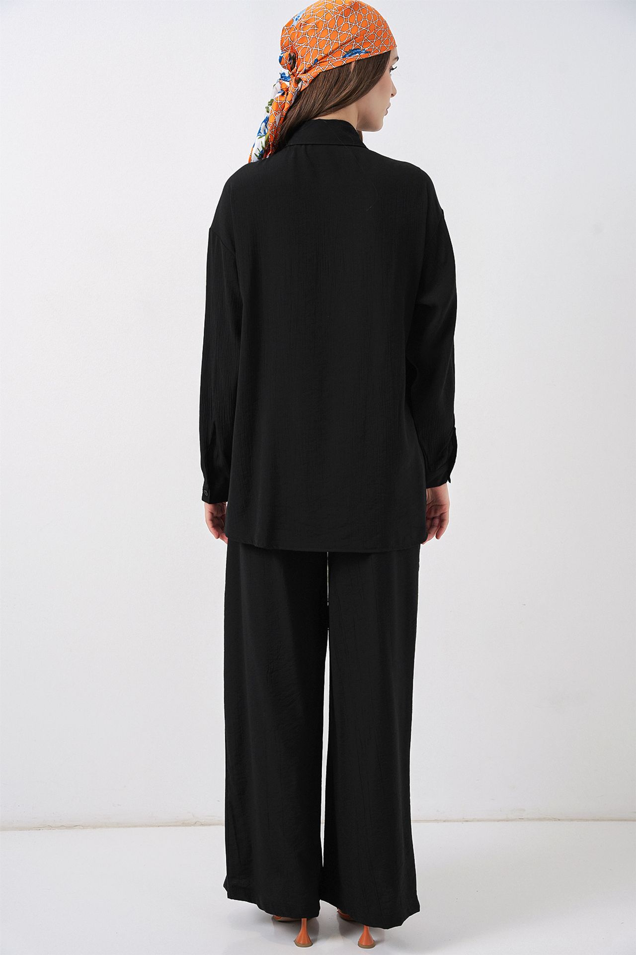 BDART Tie Detail Shirt Collar Tunic-Pants Set 6