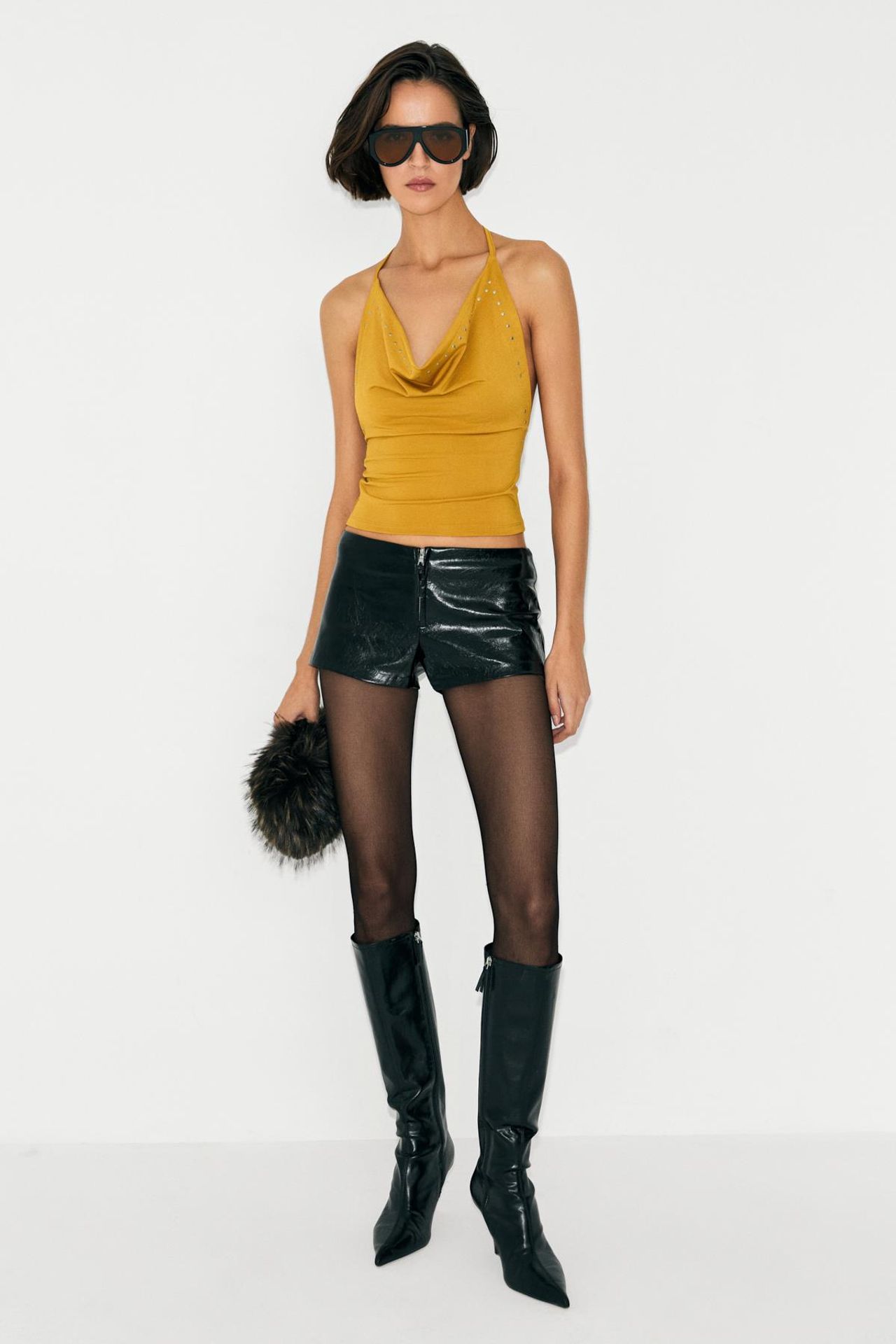 GRIMELANGE Cowl Neck Halterneck Tie Blouse 4