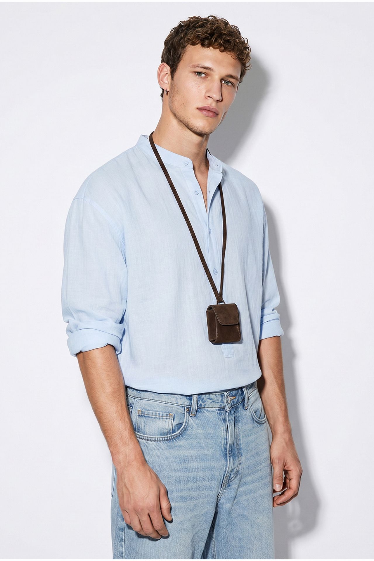 LUCCI Oversized Mandarin Collar Shirt 1