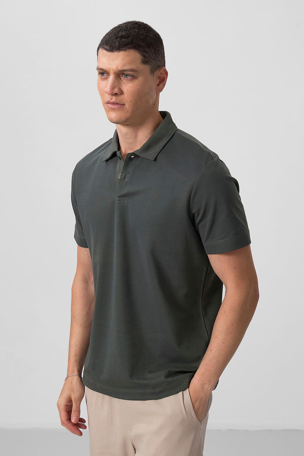 TOMMY Men's Cotton-Elastane Polo T-Shirt 2