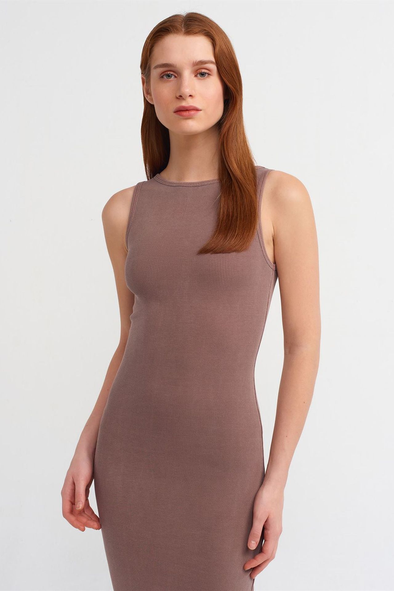 DILVIN Kolsuz Bodycon Midi Elbise 3