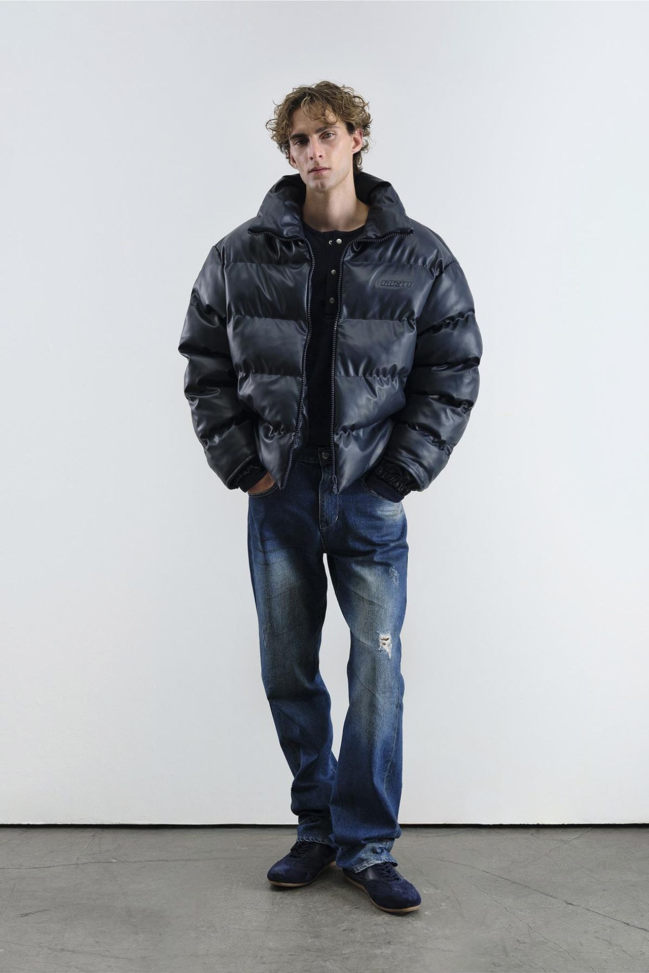 GIESTO Thick Bomber Jacket with Zipper Closure 1