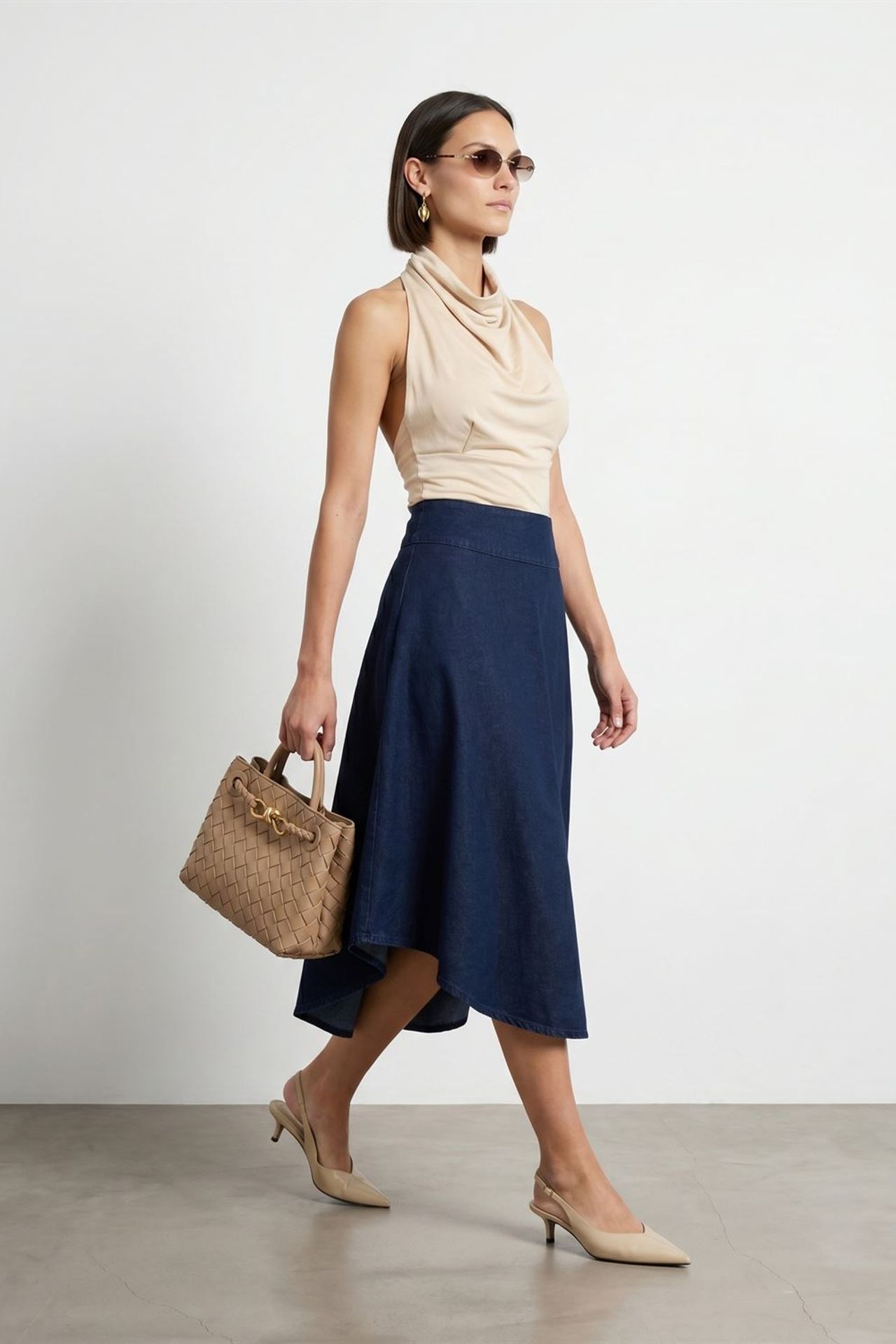 DILVIN Fitted Sleeveless Cowl Neck Blouse 3