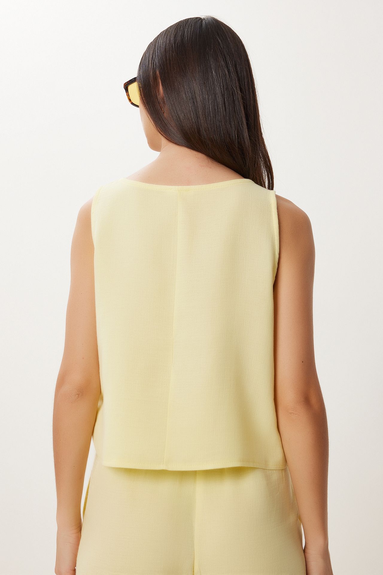 ISTANBUL Sleeveless Boat Neck Cotton Two-Piece With Wide Leg Shorts 6