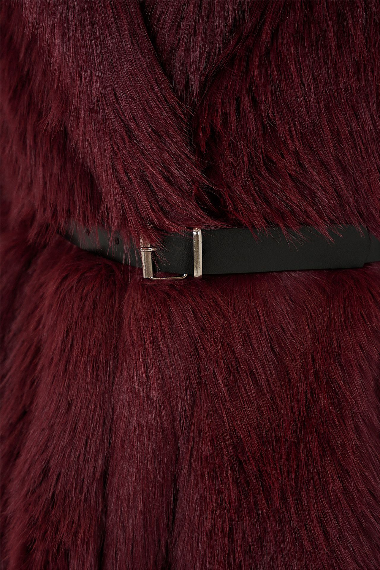BDART Long Oversized Faux Fur Coat With Belt 10