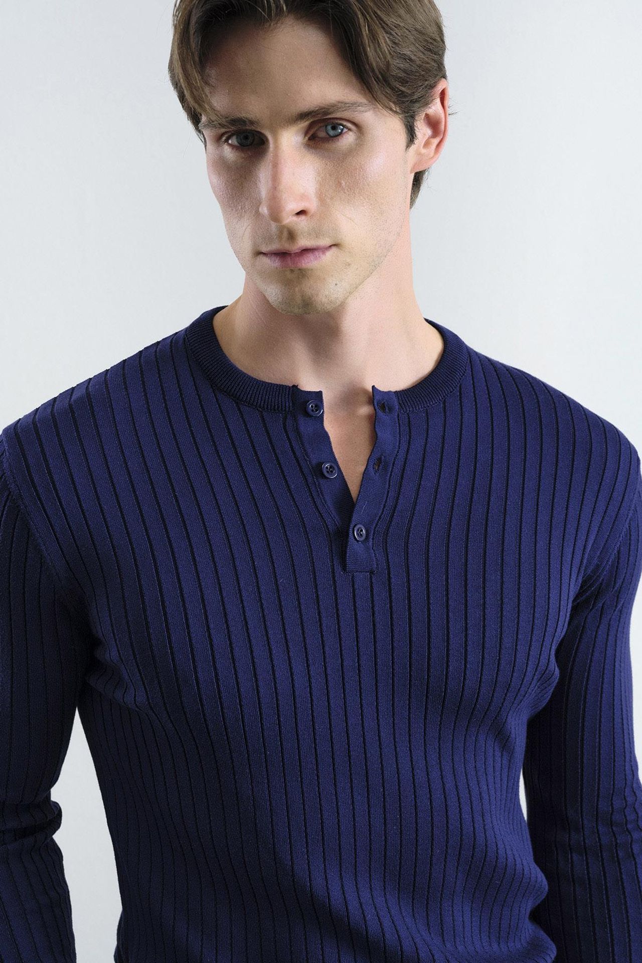 GIESTO Slim Fit Button Collar Long Sleeve T-Shirt 3