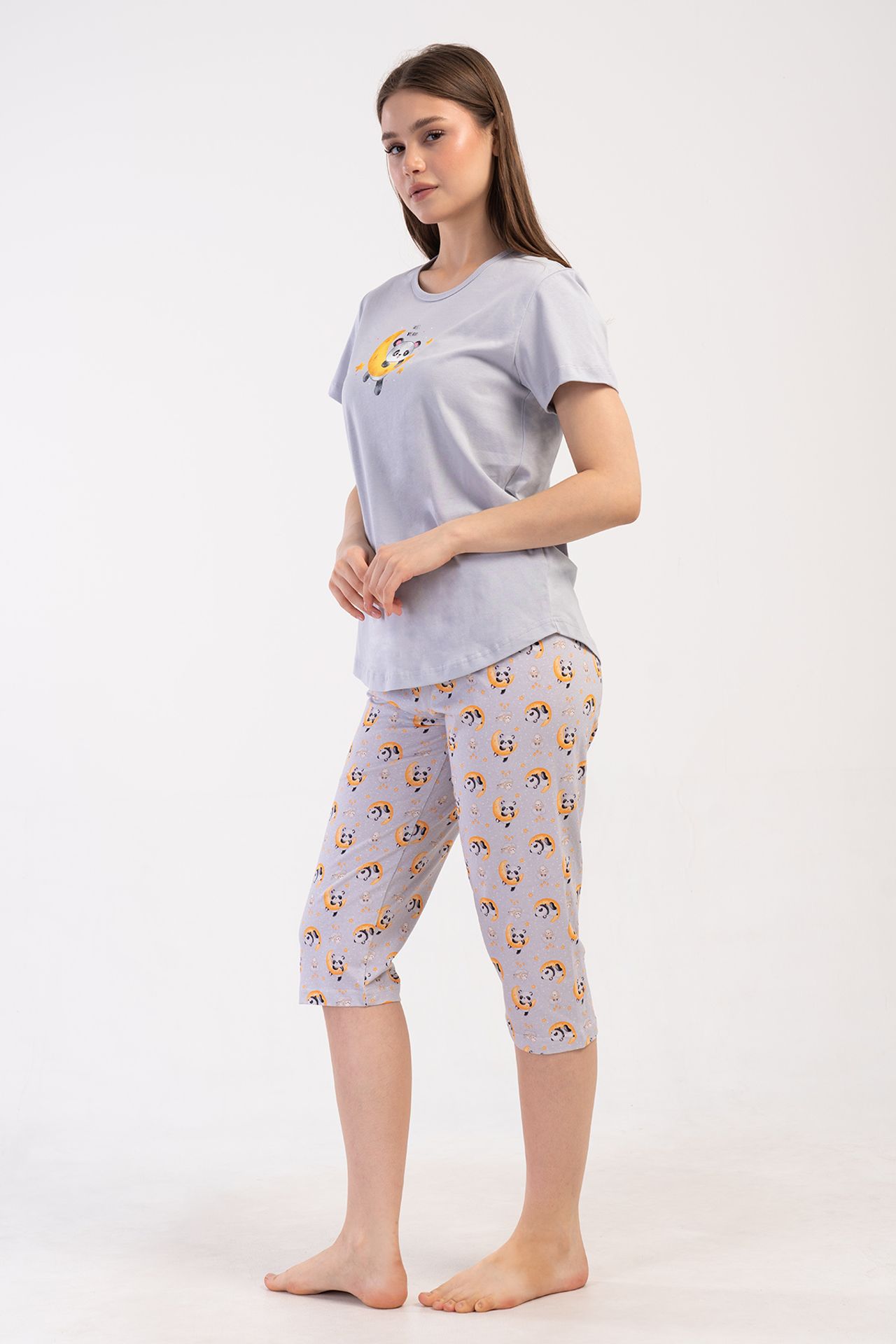 YAKE Capri Pijama Alt Üst Takım 2