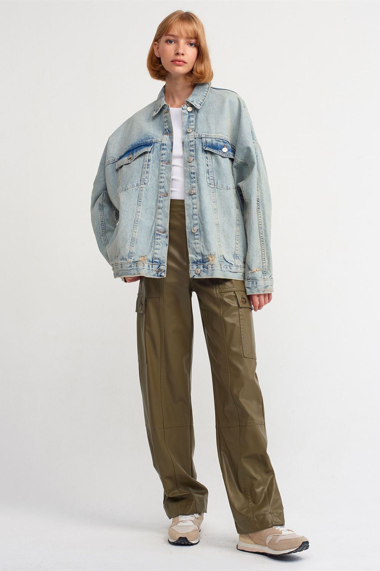 DILVIN Oversized Denim Button Jacket 3
