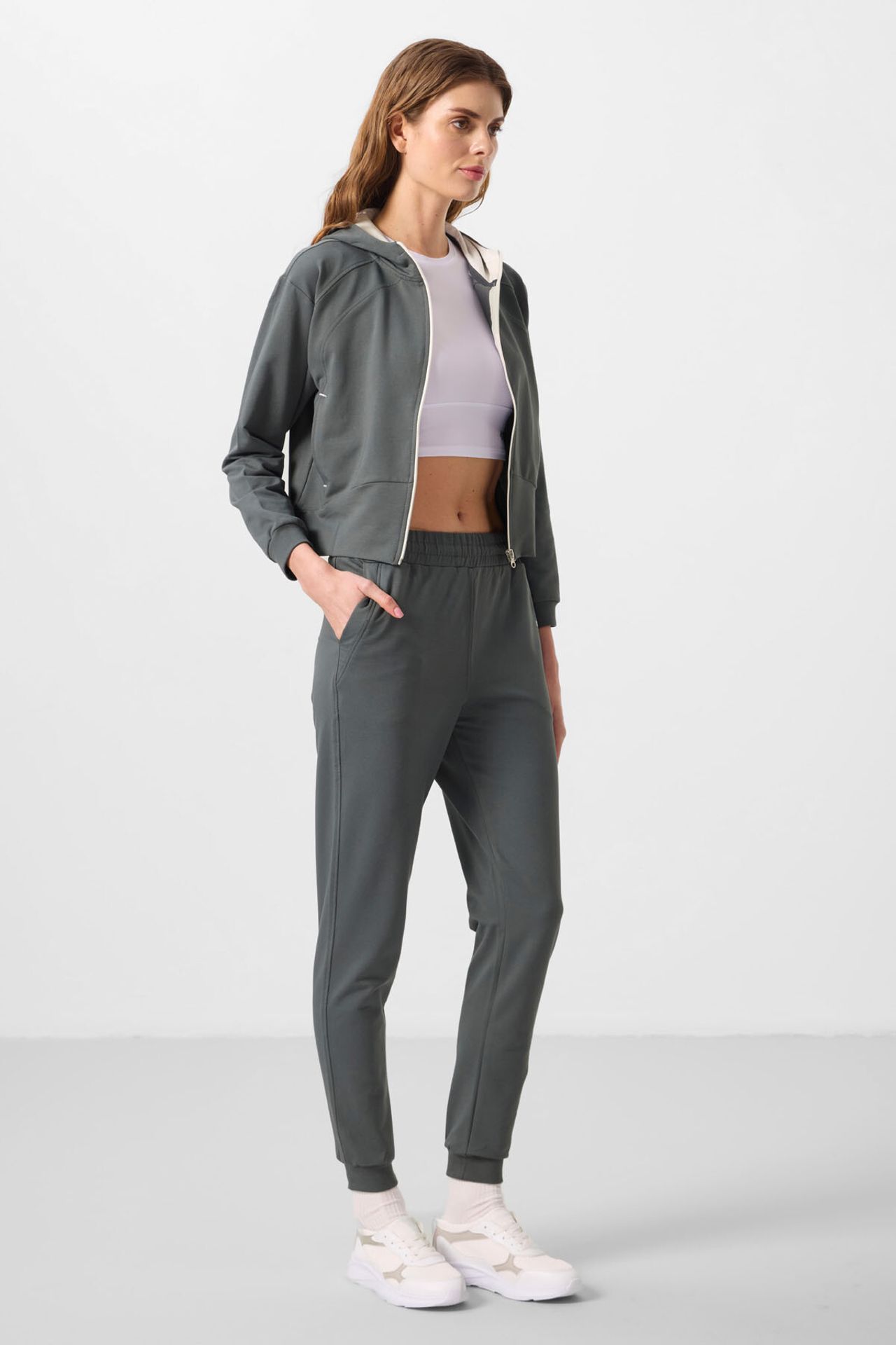 TOMMY Oversized Hooded Zip Sweatshirt And Pants Set 4