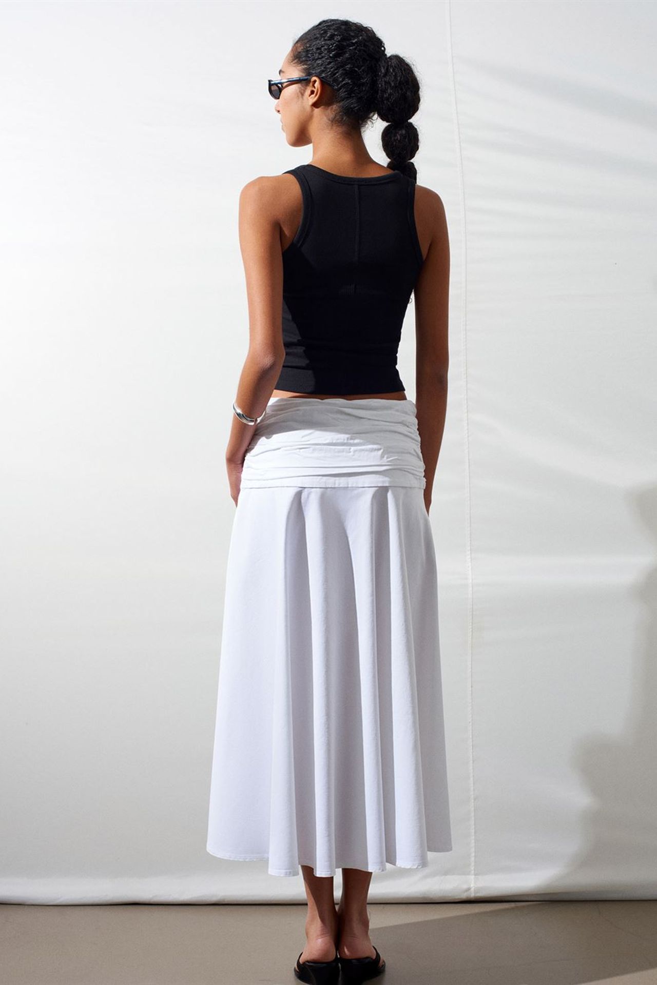 DILVIN High-Waist A-Line Midi Skirt 2