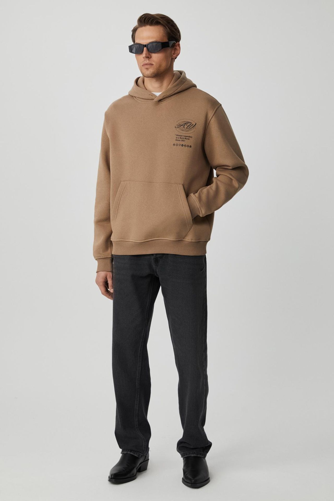 GRIMELANGE Baskılı Kapüşonlu Cepli Sweatshirt 2