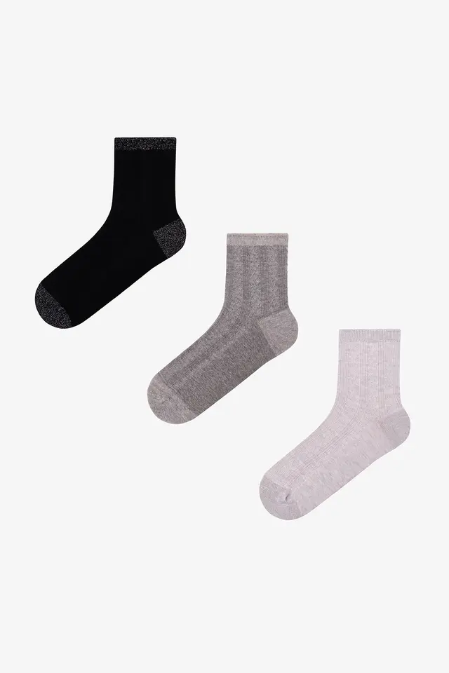 PENTI Shimmer Jacquard Lurex Pair Crew Socks