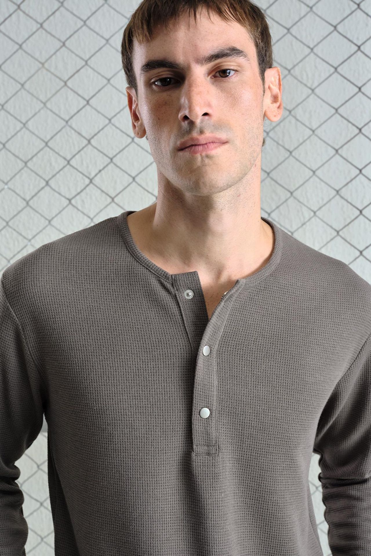GIESTO Slim Fit Düğmeli Yaka Uzun Kollu Tişört 2