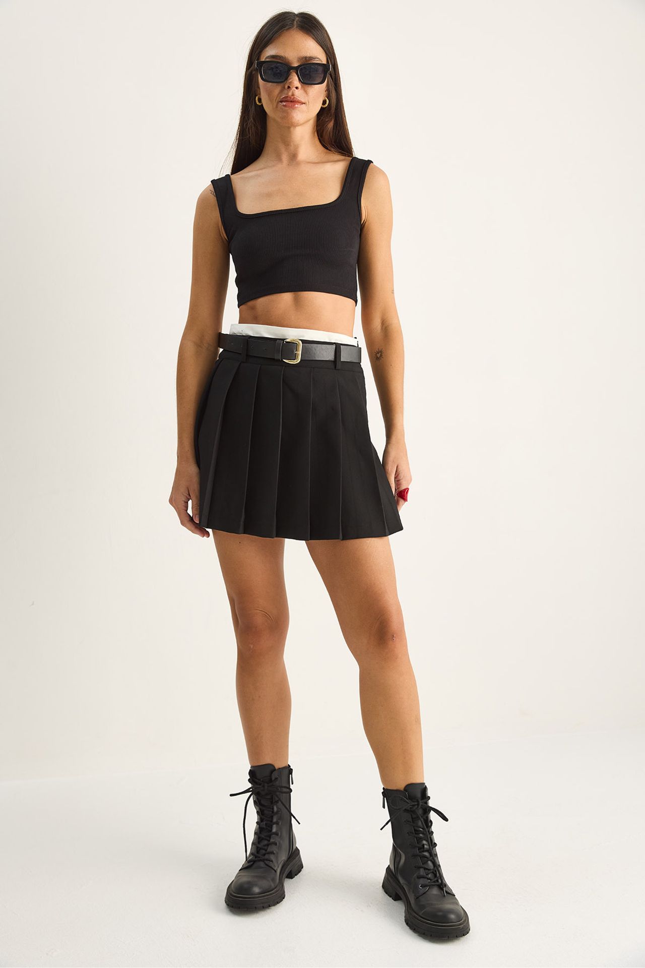LUCCI High-Waist Mini Skort With Belt 4