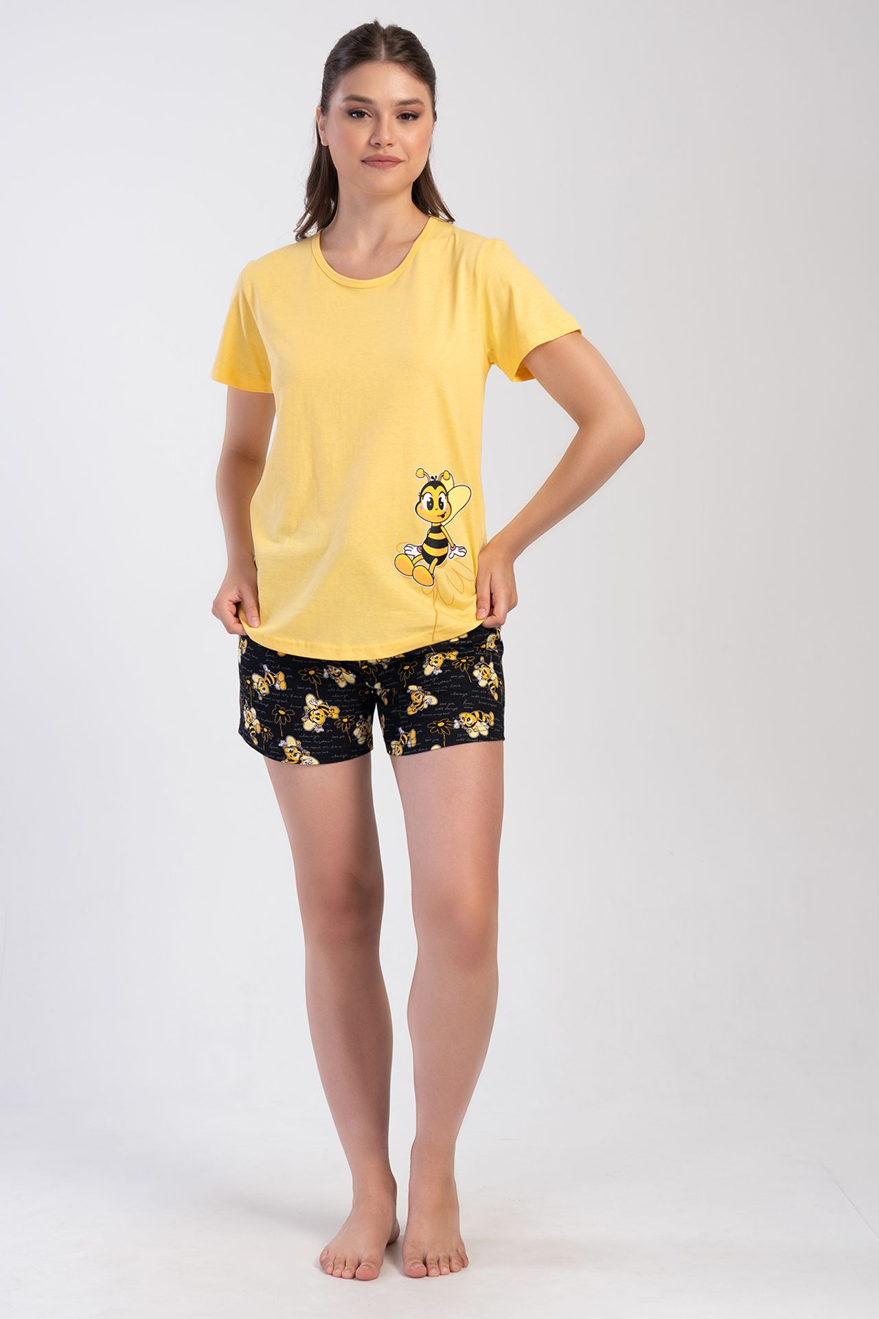 YAKE Rahat Kısa 2 Parçalı Pijama Takımı 1
