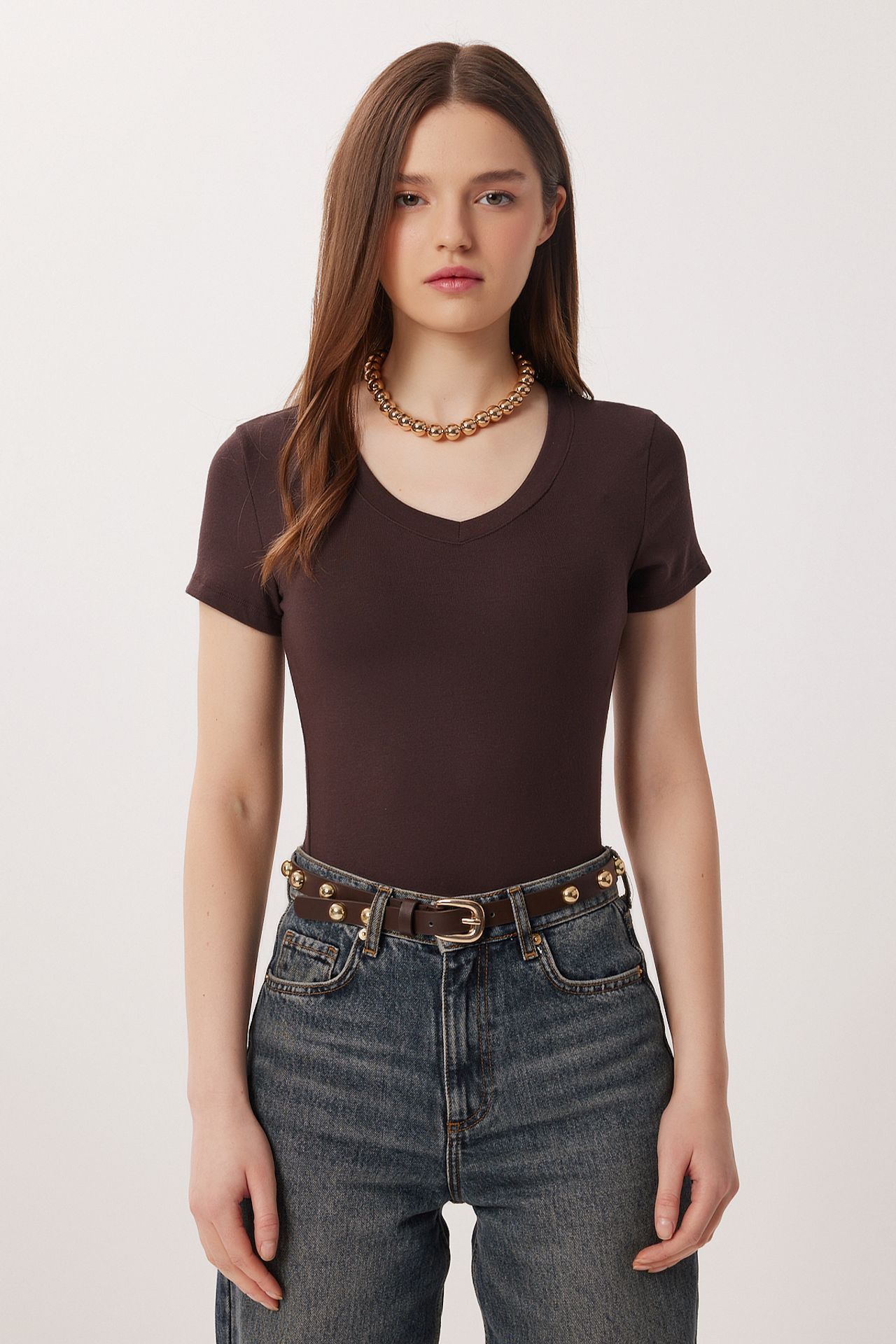 ISTANBUL Basic V-Neck Slim Fit T-Shirt 2