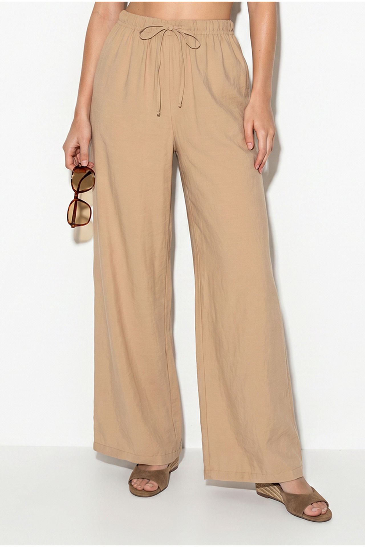 LUCCI Strapless Frilled Blouse And Wide-Leg Trousers Set 5