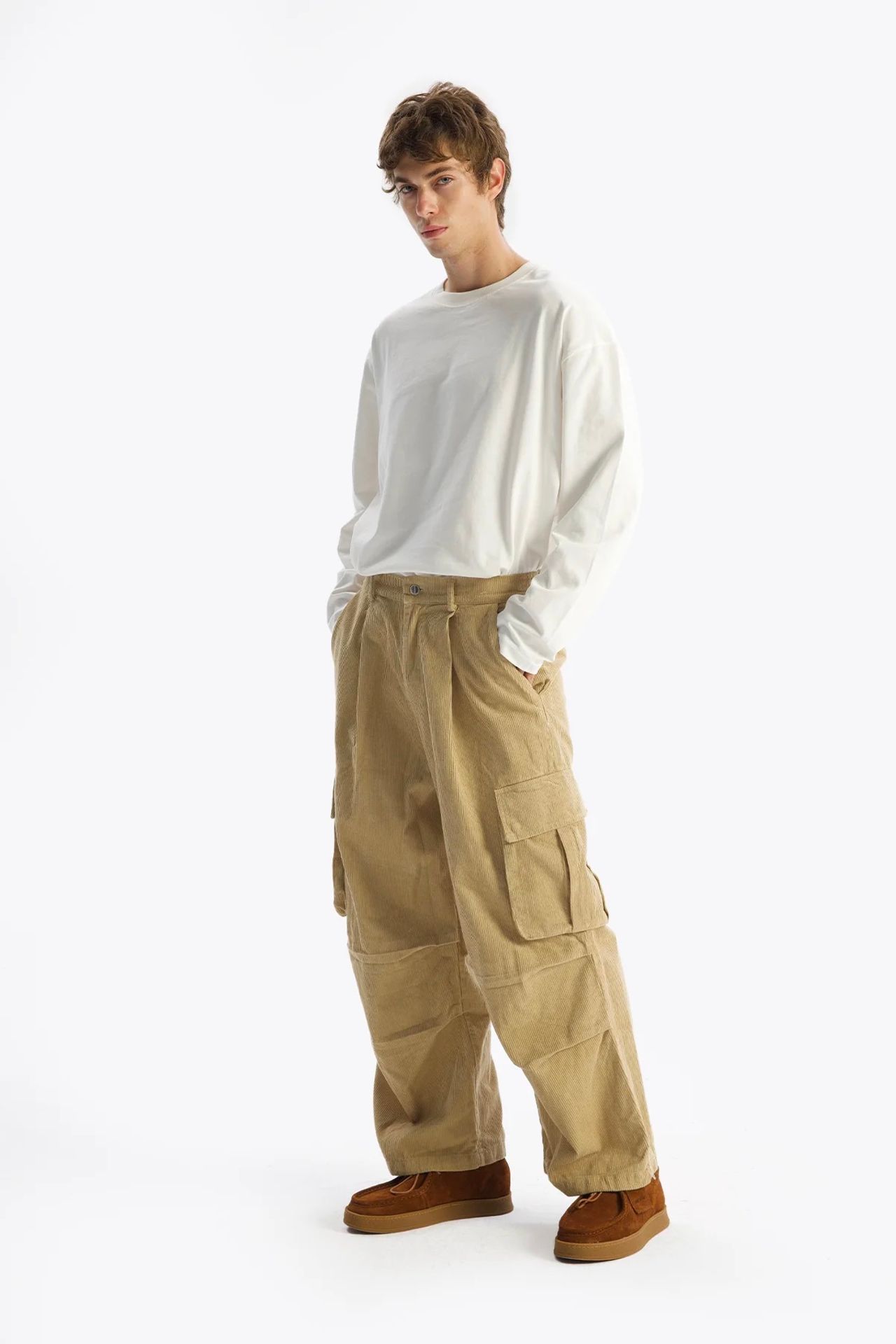 GIESTO Men's Cotton Gabardine Wide-Leg Pants 3