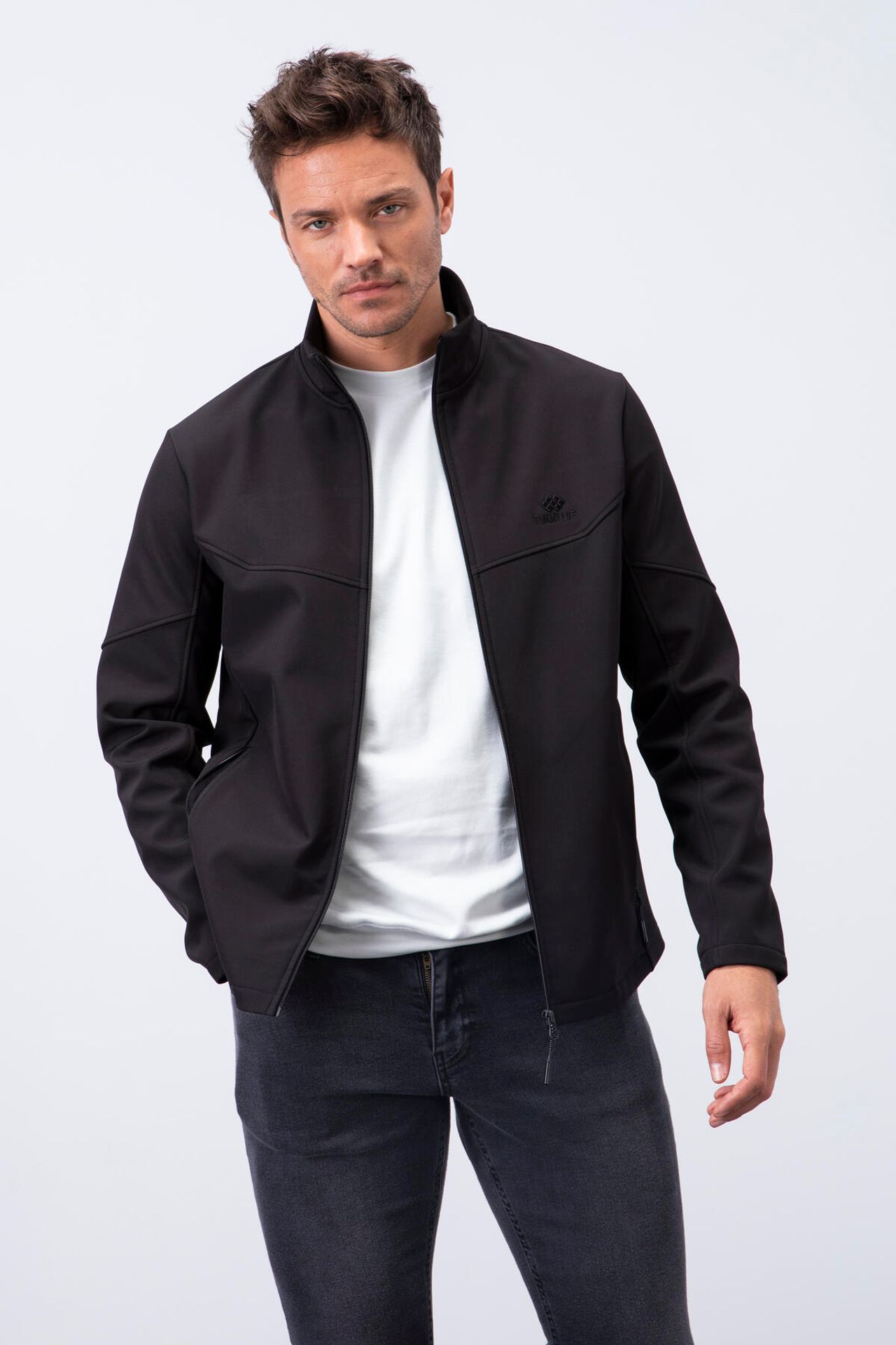 TOMMY Men's Solid Scuba Zip-Front Jacket 3