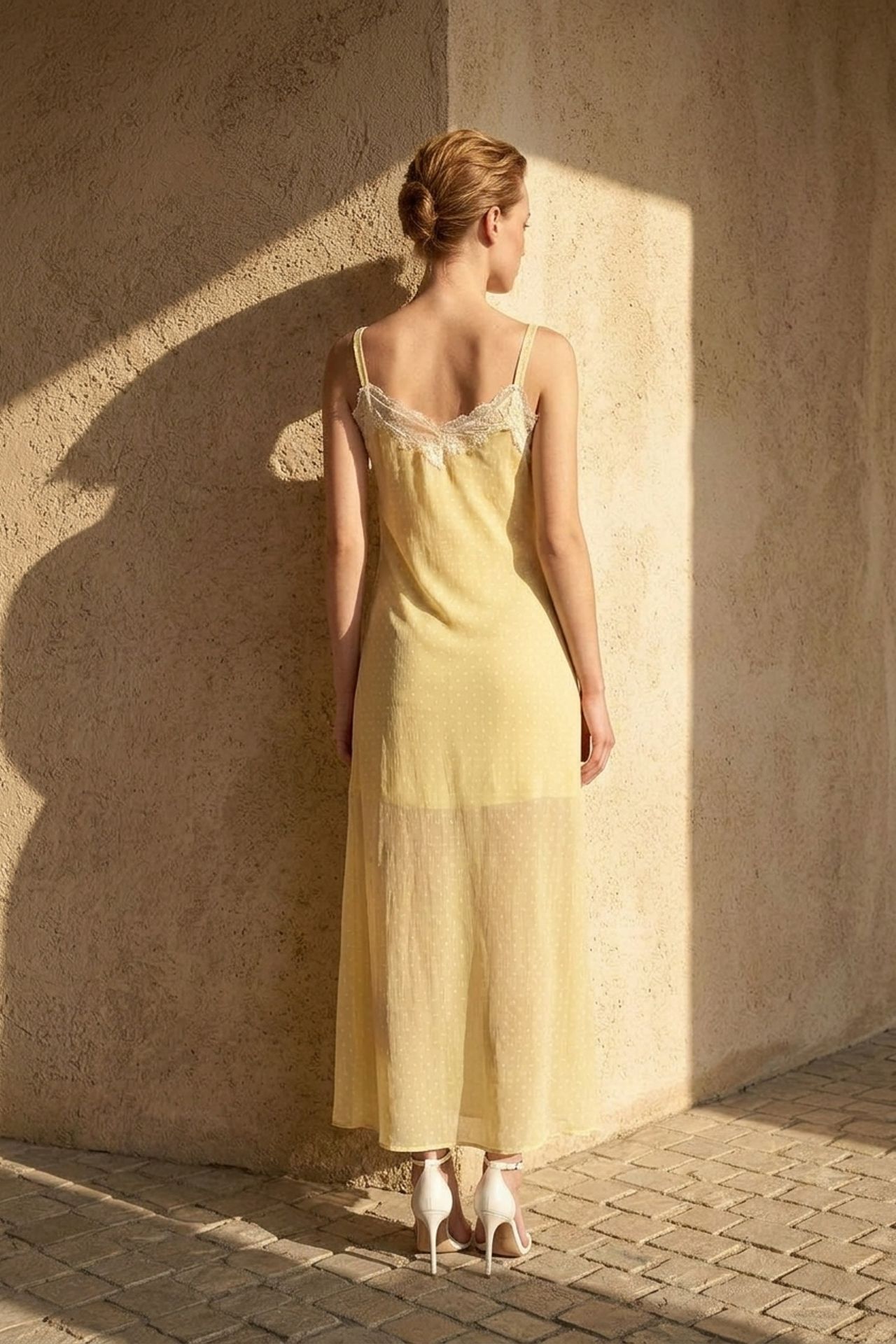 MY FASHION Women's Polka Dot Chiffon Maxi Dress 4
