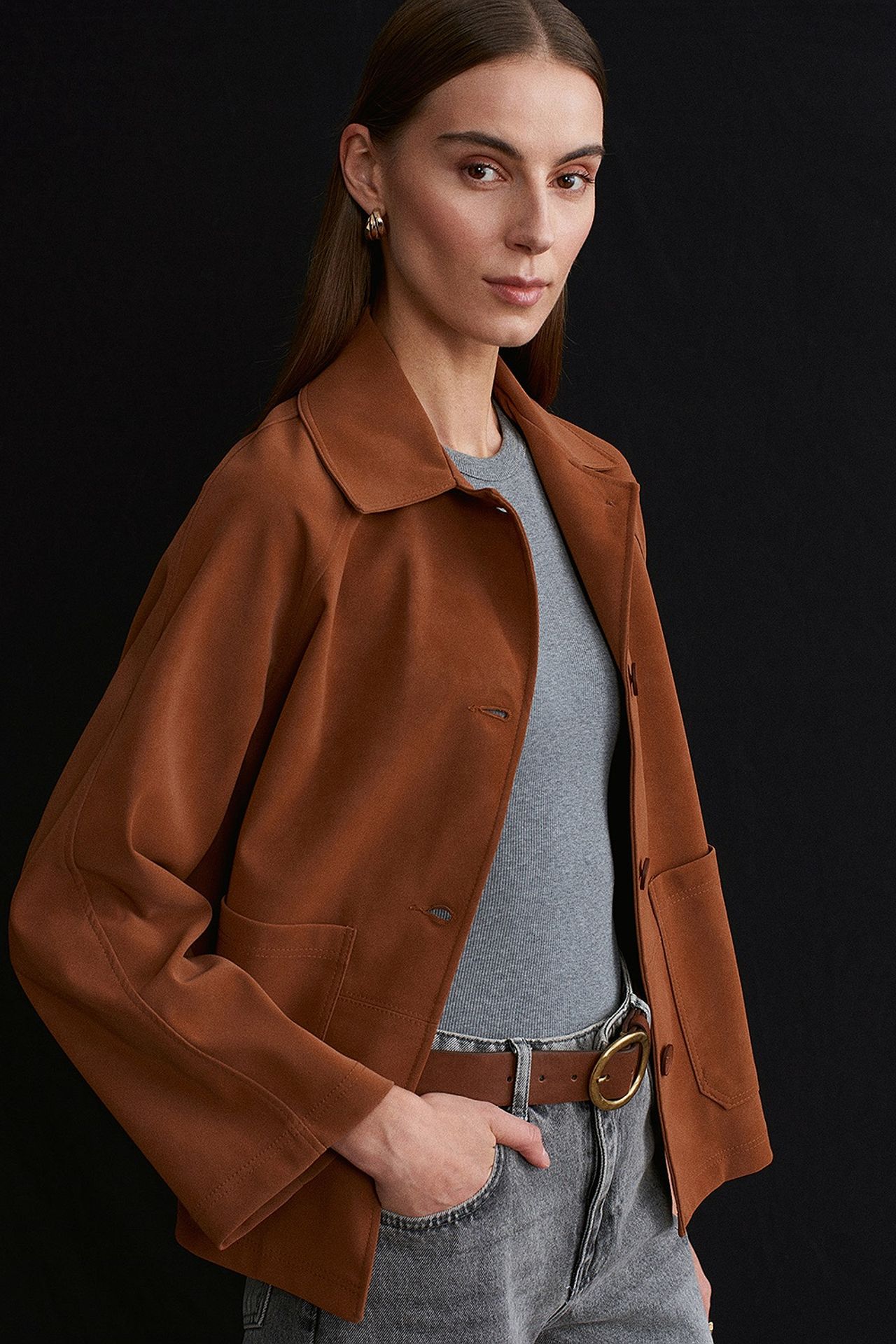 DILVIN Women's Suede Button Jacket 3
