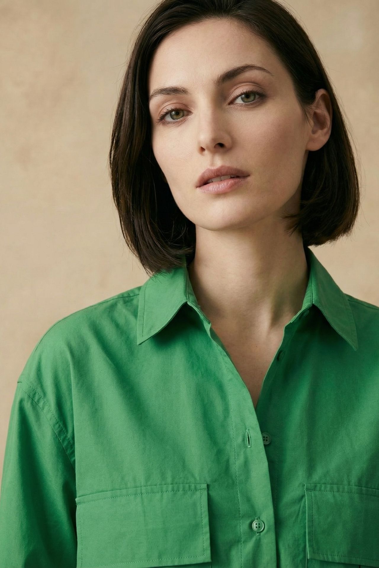MY FASHION Cotton Poplin Crop Shirt 5