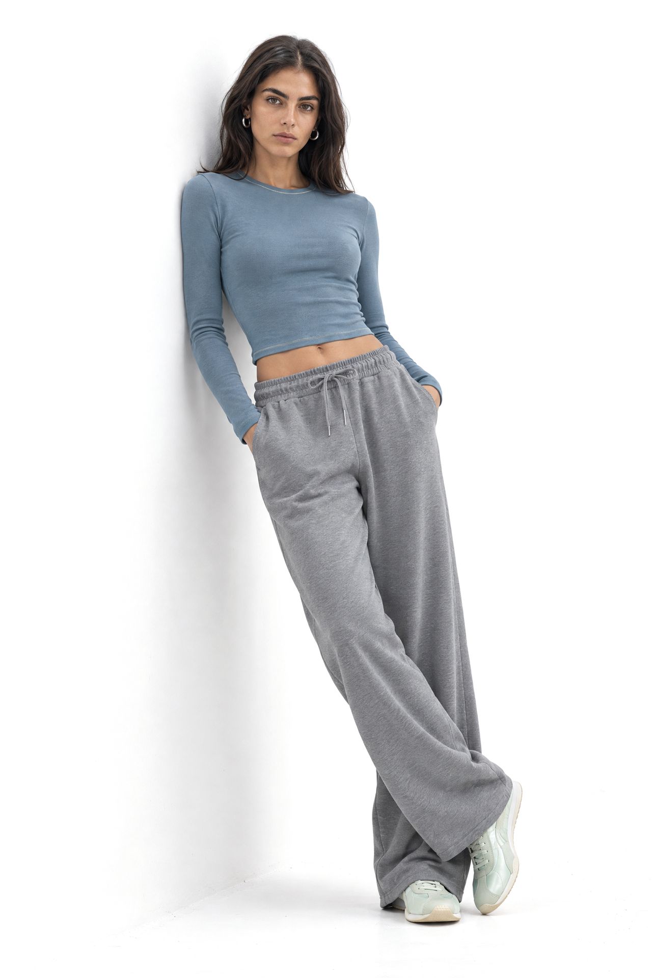 BUSEM Mid Waist Wide Leg Modal Pants 3