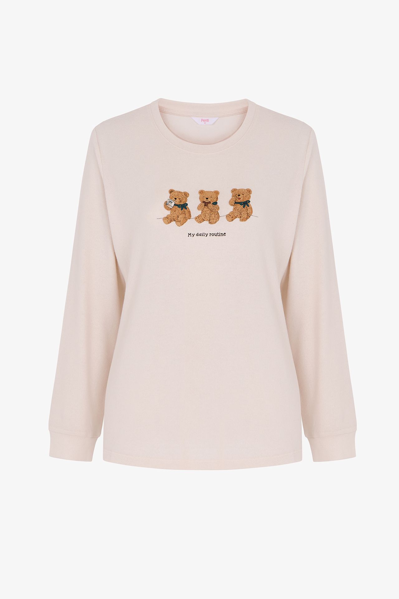 PENTI Daily Routine Bear Print Long Sleeve Pyjama Top 5
